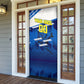 Personalized Curacao Football Door Cover Marlin Mascot Blue National Flag Accents