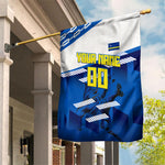 Personalized Curacao Football Garden Flag Marlin Mascot Blue National Flag Accents
