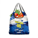 Personalized Curacao Football Grocery Bag Marlin Mascot Blue National Flag Accents