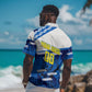 Personalized Curacao Football Hawaiian Shirt Marlin Mascot Blue National Flag Accents