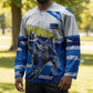 Personalized Curacao Football Hockey Jersey Marlin Mascot Blue National Flag Accents