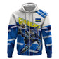 Personalized Curacao Football Hoodie Marlin Mascot Blue National Flag Accents