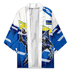Personalized Curacao Football Kimono Marlin Mascot Blue National Flag Accents