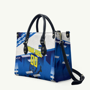 Personalized Curacao Football Leather Bag Marlin Mascot Blue National Flag Accents