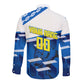 Personalized Curacao Football Long Sleeve Button Shirt Marlin Mascot Blue National Flag Accents