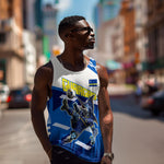 Personalized Curacao Football Men Tank Top Marlin Mascot Blue National Flag Accents