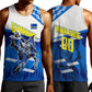 Personalized Curacao Football Men Tank Top Marlin Mascot Blue National Flag Accents