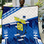 Personalized Curacao Football Quilt Marlin Mascot Blue National Flag Accents