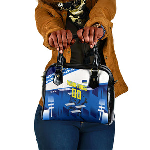 Personalized Curacao Football Shoulder Handbag Marlin Mascot Blue National Flag Accents