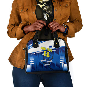 Personalized Curacao Football Shoulder Handbag Marlin Mascot Blue National Flag Accents
