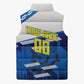 Personalized Curacao Football Sleeveless Puffer Jacket Marlin Mascot Blue National Flag Accents