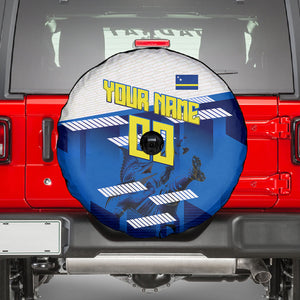 Personalized Curacao Football Spare Tire Cover Marlin Mascot Blue National Flag Accents
