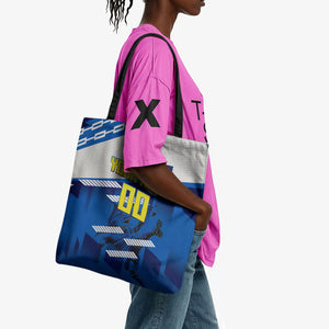 Personalized Curacao Football Tote Bag Marlin Mascot Blue National Flag Accents