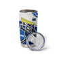 Personalized Curacao Football Tumbler Cup Marlin Mascot Blue National Flag Accents