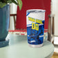 Personalized Curacao Football Tumbler Cup Marlin Mascot Blue National Flag Accents