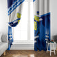 Personalized Curacao Football Window Curtain Marlin Mascot Blue National Flag Accents