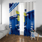 Personalized Curacao Football Window Curtain Marlin Mascot Blue National Flag Accents