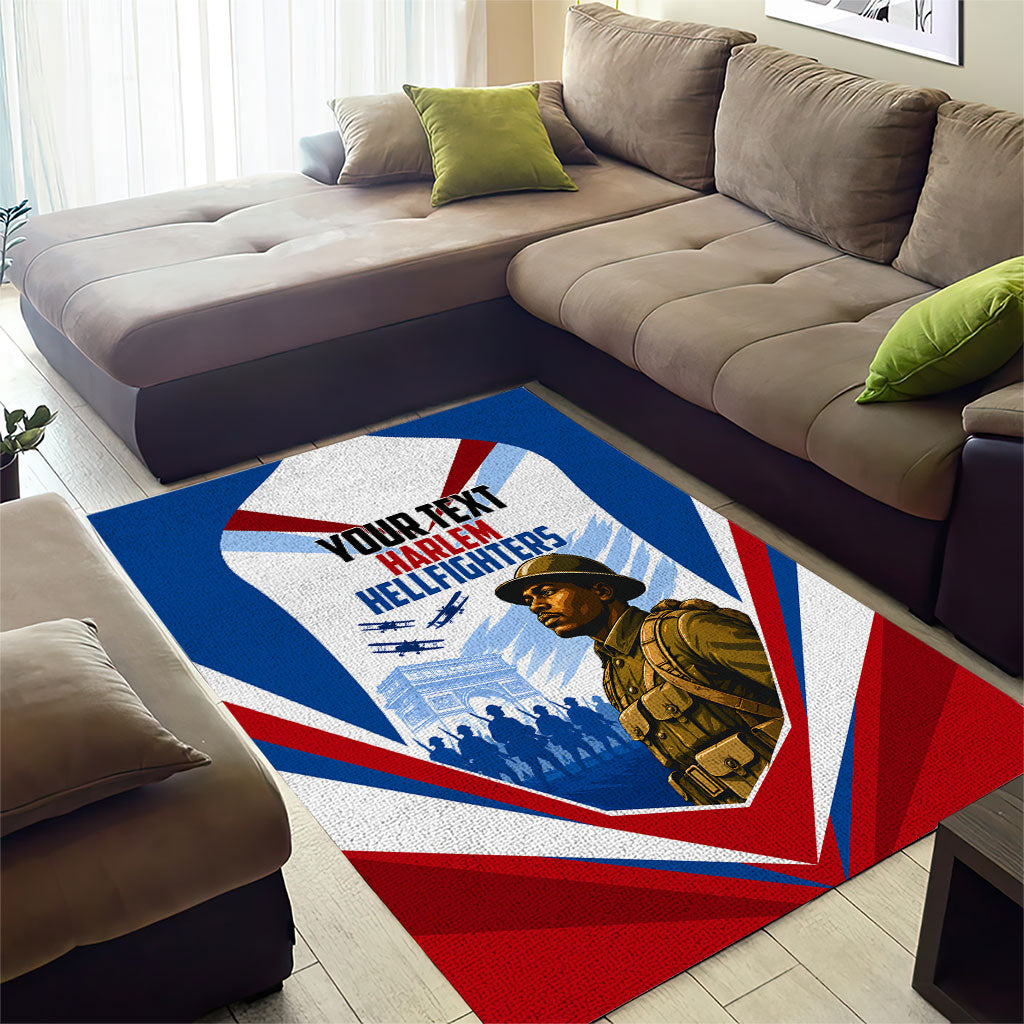 Personalized Harlem Hellfighters Area Rug Vintage WWI Military History Patriotic Art