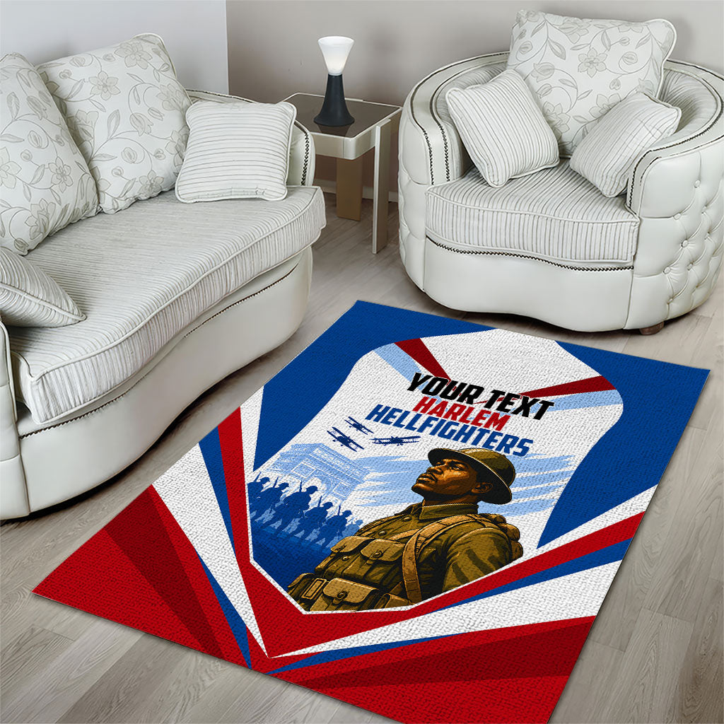 Personalized Harlem Hellfighters Area Rug Vintage WWI Military History Patriotic Art