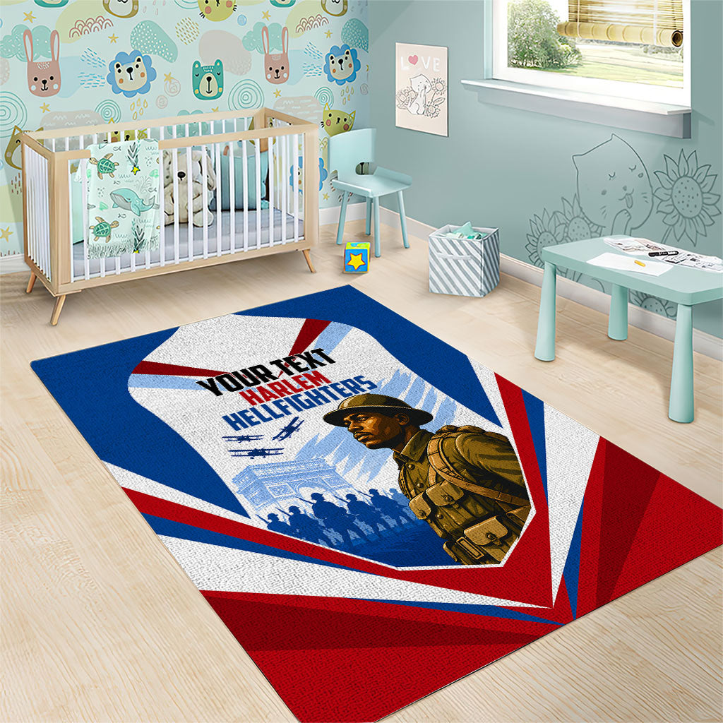 Personalized Harlem Hellfighters Area Rug Vintage WWI Military History Patriotic Art