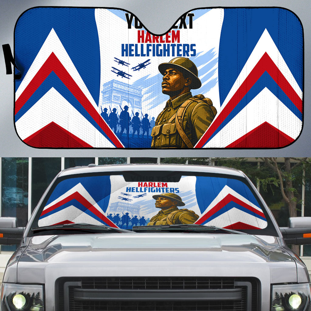 Personalized Harlem Hellfighters Auto Sun Shade Vintage WWI Military History Patriotic Art