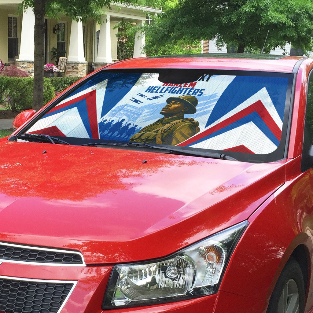 Personalized Harlem Hellfighters Auto Sun Shade Vintage WWI Military History Patriotic Art