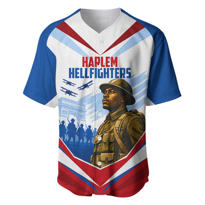 Personalized Harlem Hellfighters Baseball Jersey Vintage WWI Military History Patriotic Art