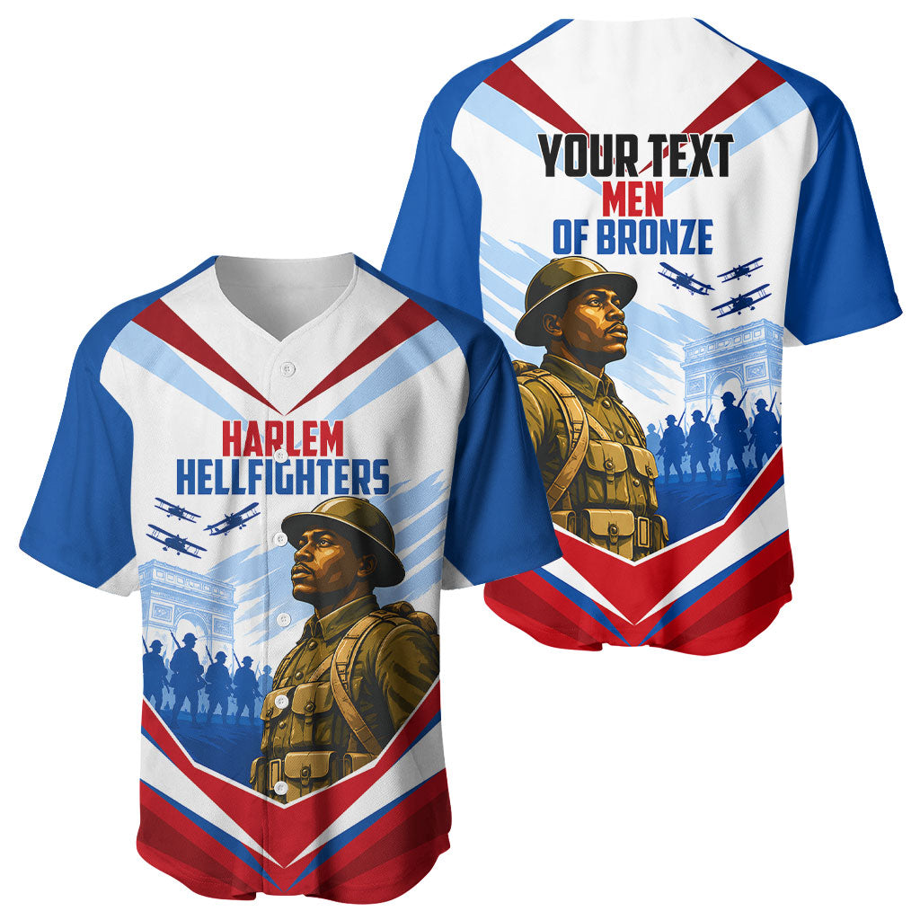 Personalized Harlem Hellfighters Baseball Jersey Vintage WWI Military History Patriotic Art