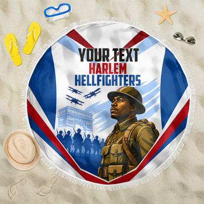 Personalized Harlem Hellfighters Beach Blanket Vintage WWI Military History Patriotic Art