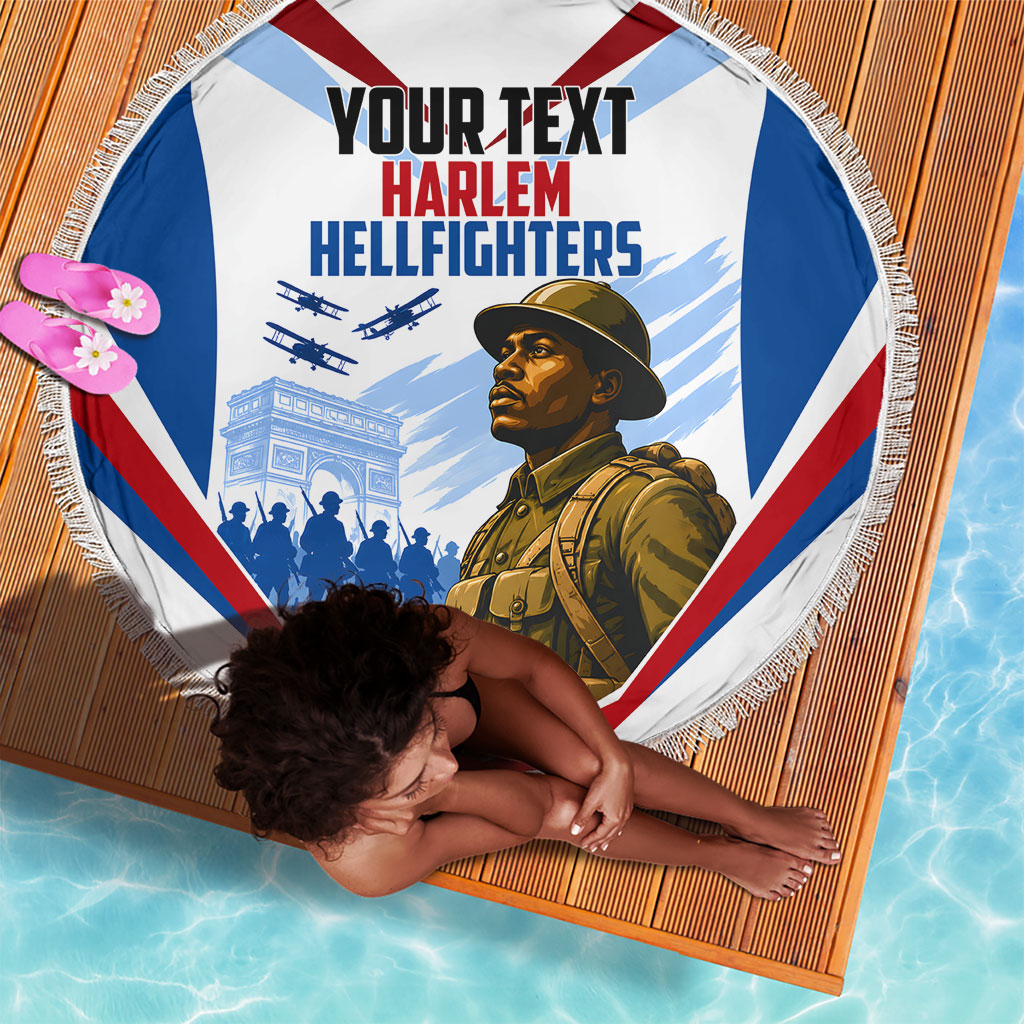 Personalized Harlem Hellfighters Beach Blanket Vintage WWI Military History Patriotic Art