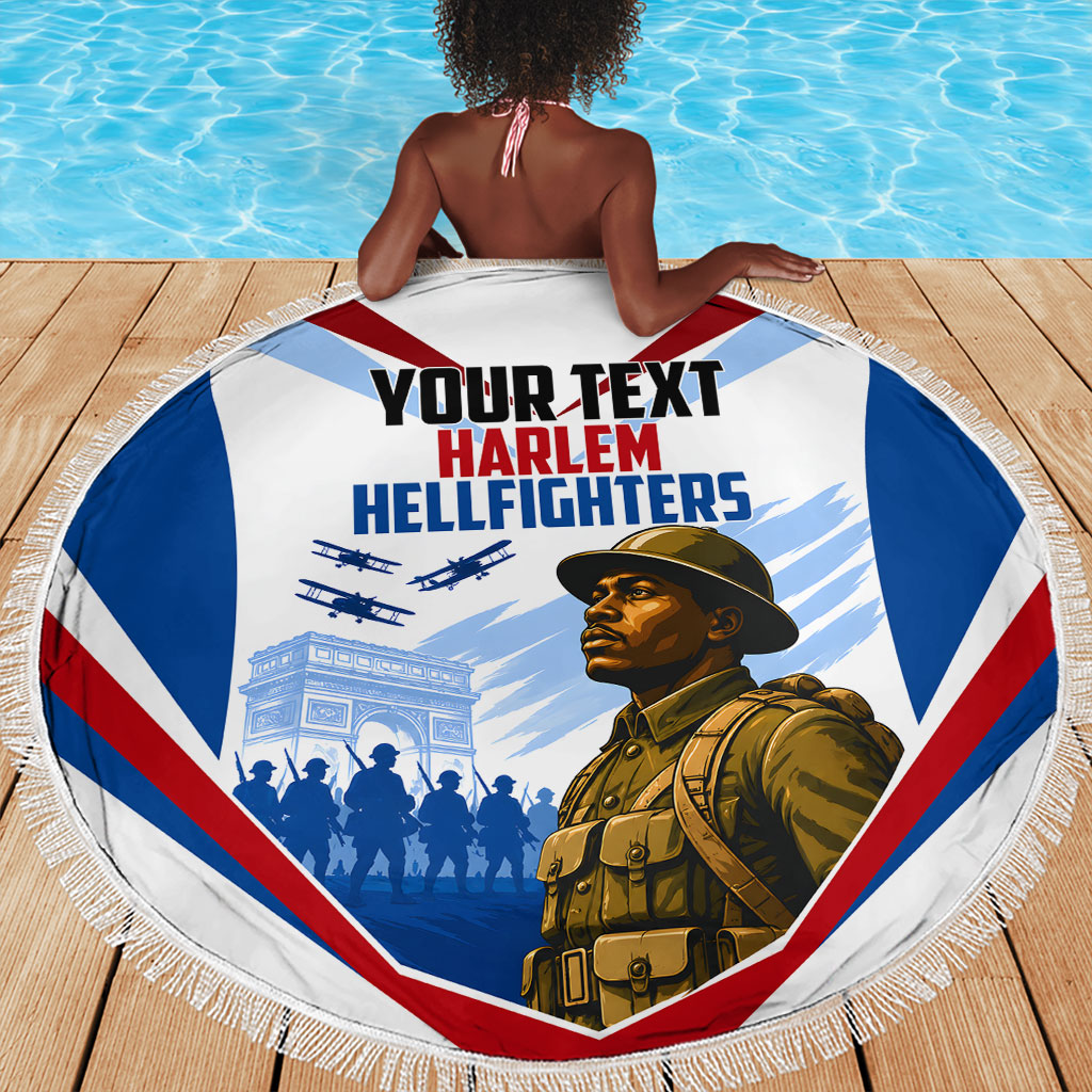 Personalized Harlem Hellfighters Beach Blanket Vintage WWI Military History Patriotic Art