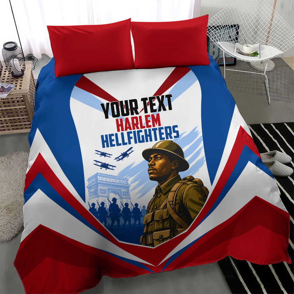 Personalized Harlem Hellfighters Bedding Set Vintage WWI Military History Patriotic Art