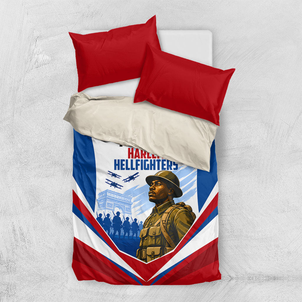 Personalized Harlem Hellfighters Bedding Set Vintage WWI Military History Patriotic Art
