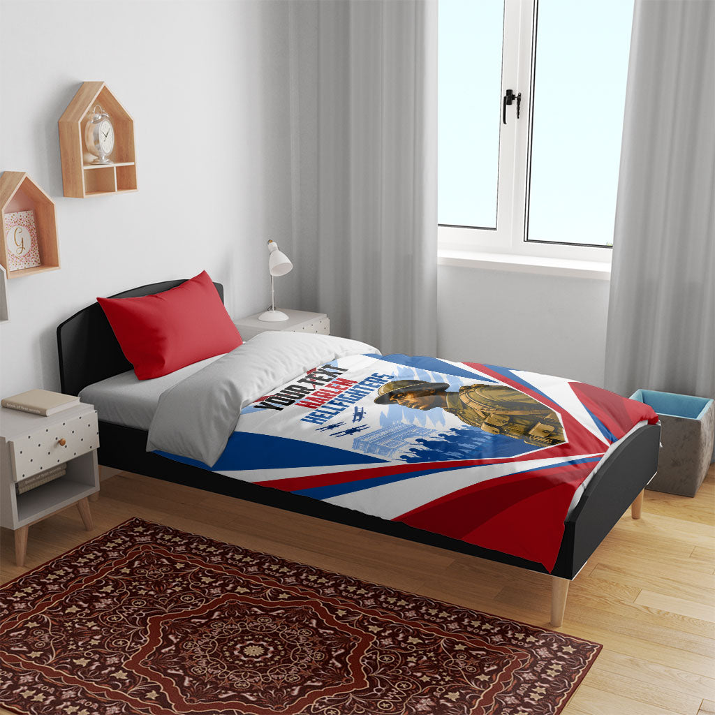 Personalized Harlem Hellfighters Bedding Set Vintage WWI Military History Patriotic Art