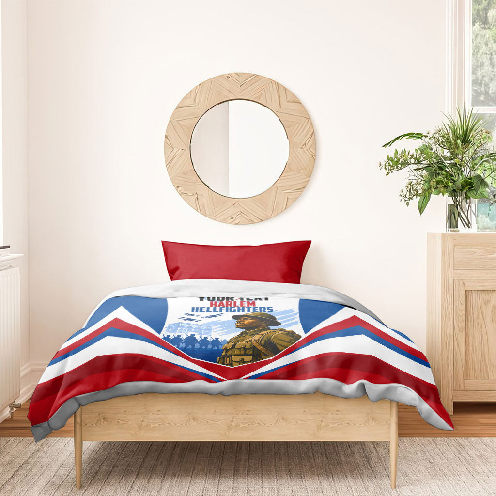 Personalized Harlem Hellfighters Bedding Set Vintage WWI Military History Patriotic Art