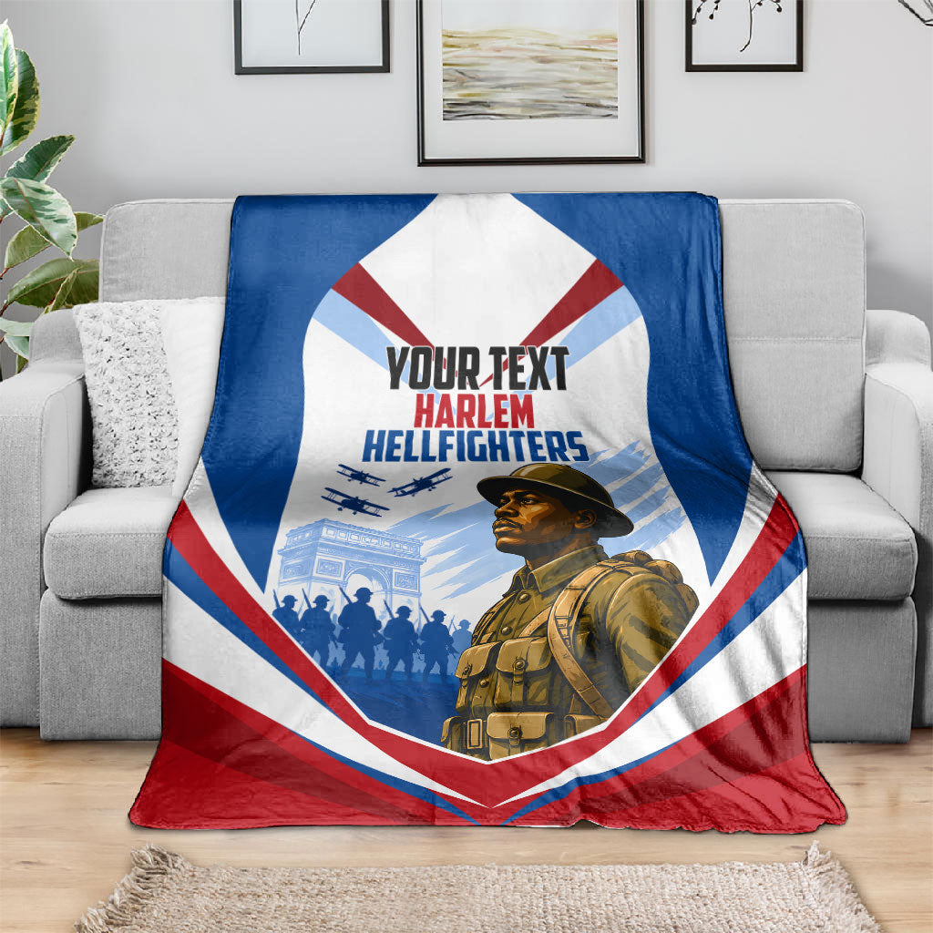Personalized Harlem Hellfighters Blanket Vintage WWI Military History Patriotic Art
