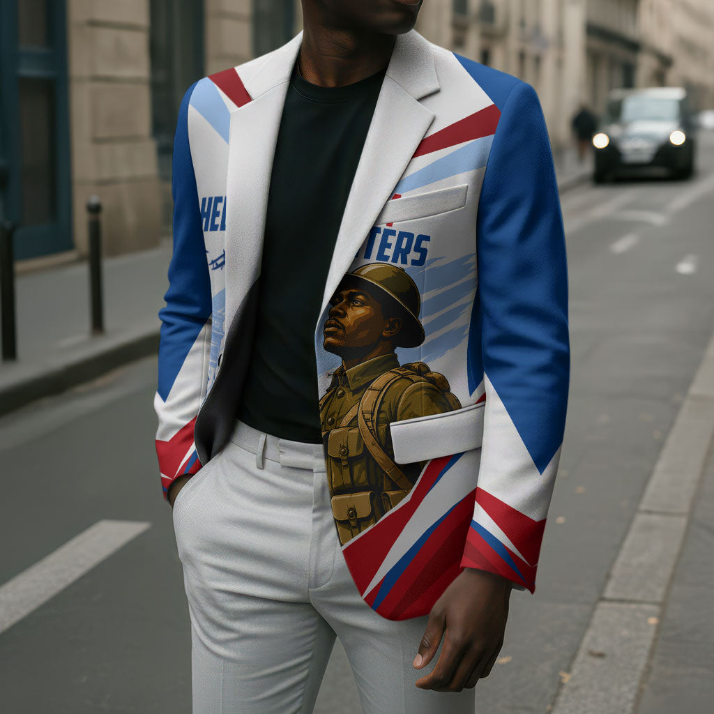 Personalized Harlem Hellfighters Blazer Vintage WWI Military History Patriotic Art