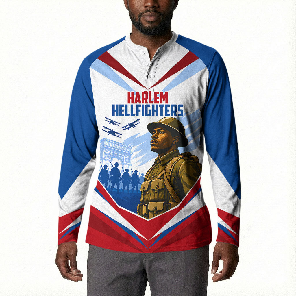 Personalized Harlem Hellfighters Button Sweatshirt Vintage WWI Military History Patriotic Art