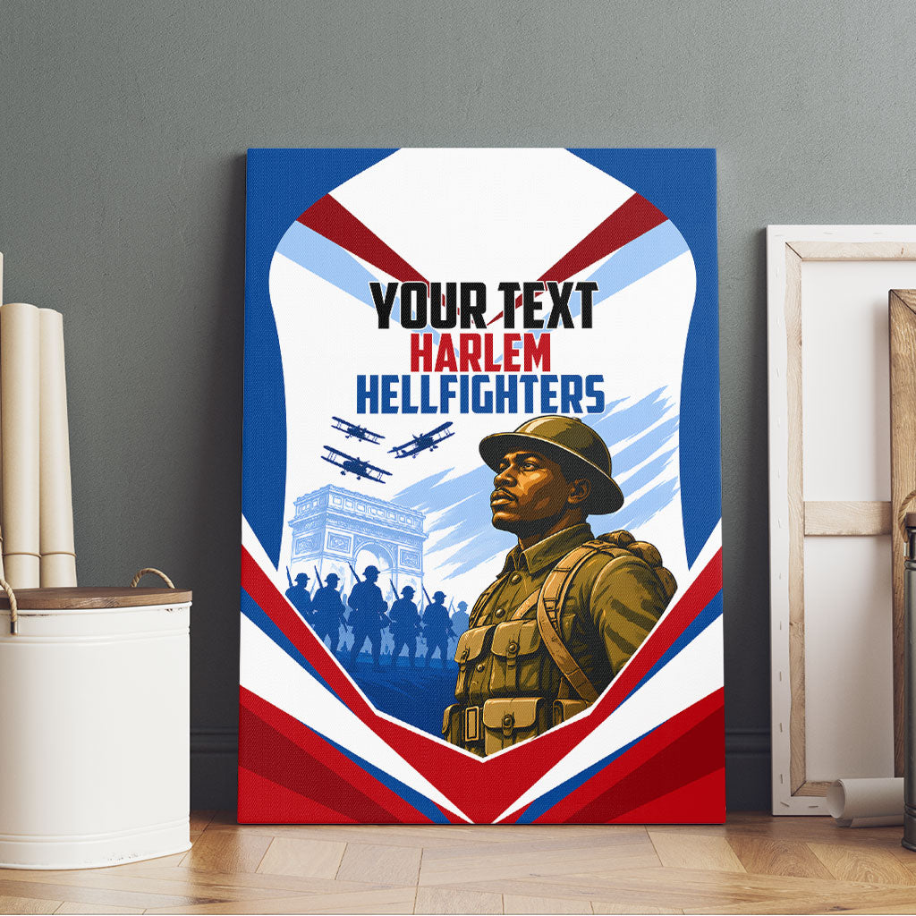 Personalized Harlem Hellfighters Canvas Wall Art Vintage WWI Military History Patriotic Art
