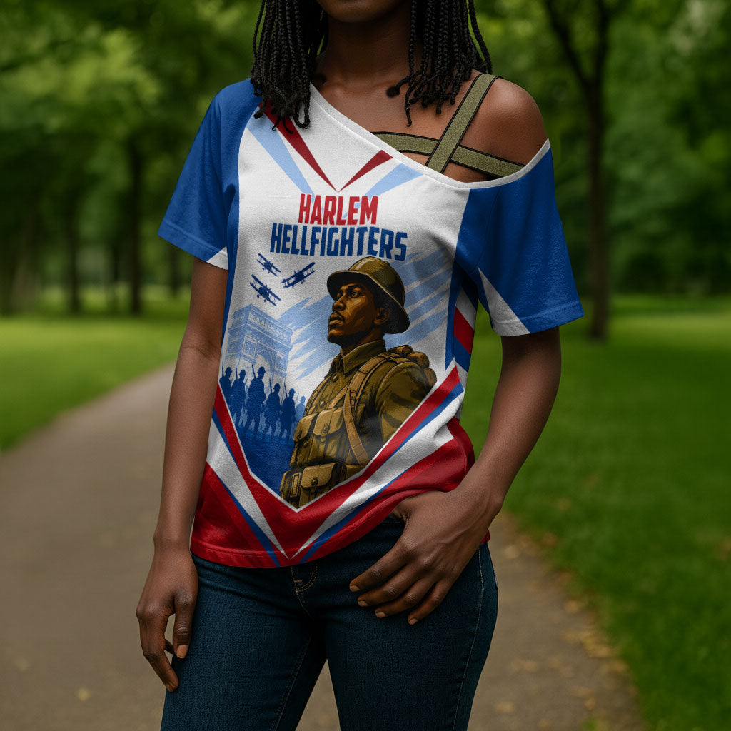 Personalized Harlem Hellfighters Cross Shoulder Shirt Vintage WWI Military History Patriotic Art