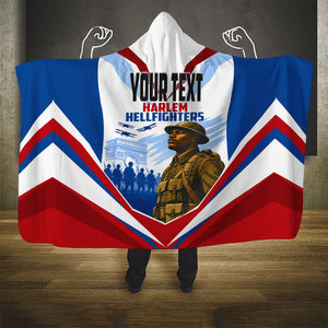 Personalized Harlem Hellfighters Hooded Blanket Vintage WWI Military History Patriotic Art