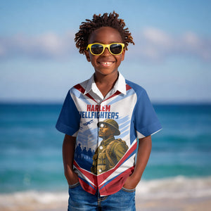 Personalized Harlem Hellfighters Kid Hawaiian Shirt Vintage WWI Military History Patriotic Art