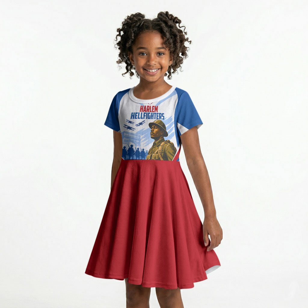 Personalized Harlem Hellfighters Kid Short Sleeve Dress Vintage WWI Military History Patriotic Art