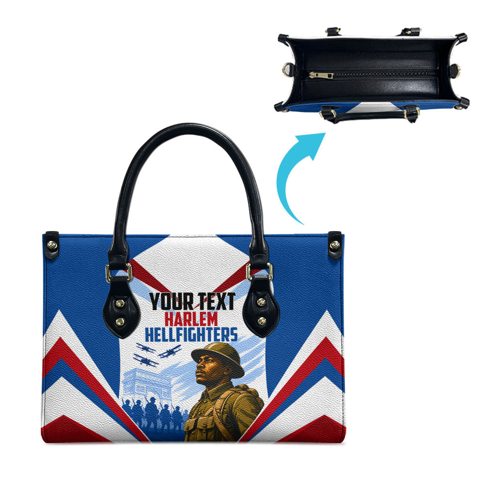 Personalized Harlem Hellfighters Leather Bag Vintage WWI Military History Patriotic Art