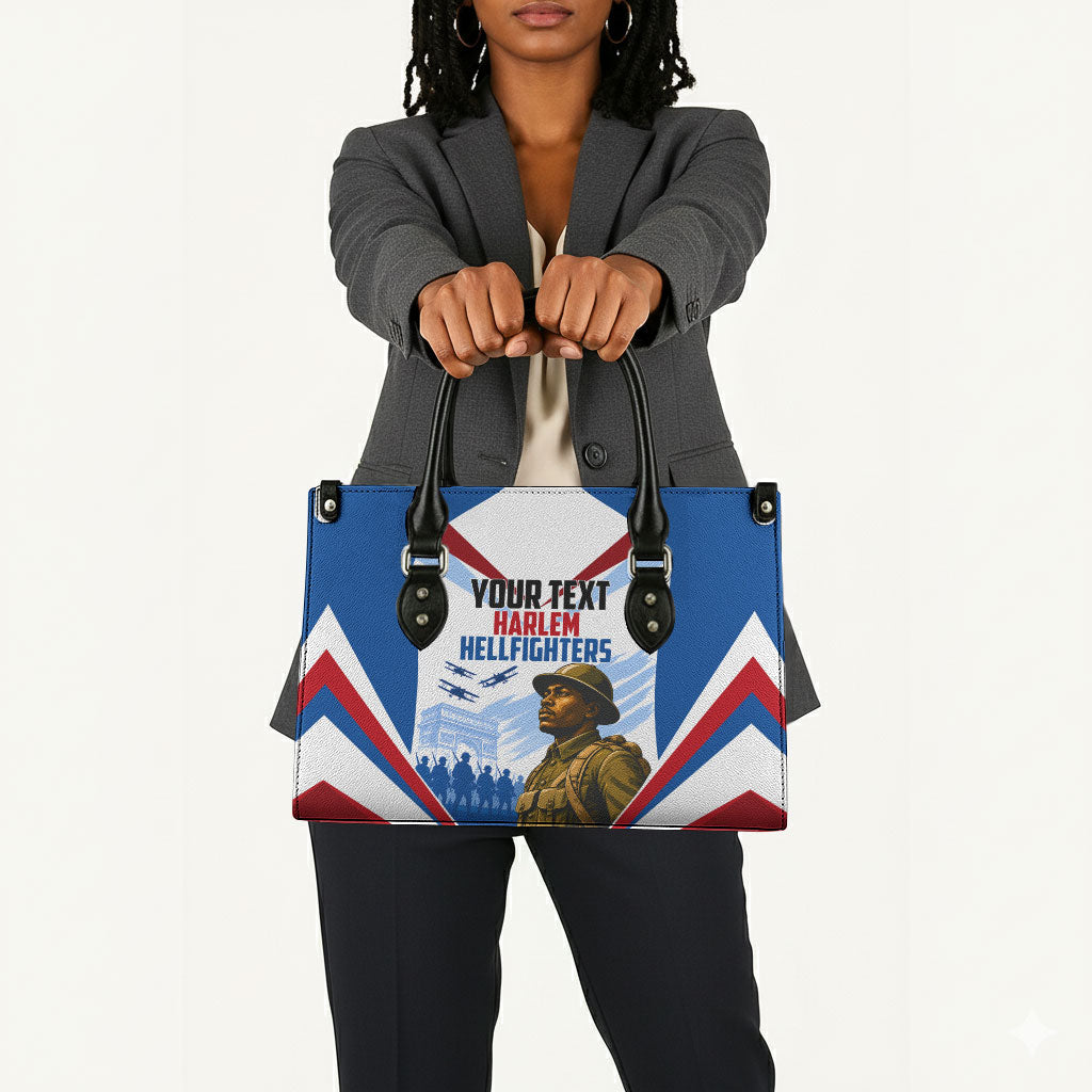 Personalized Harlem Hellfighters Leather Bag Vintage WWI Military History Patriotic Art