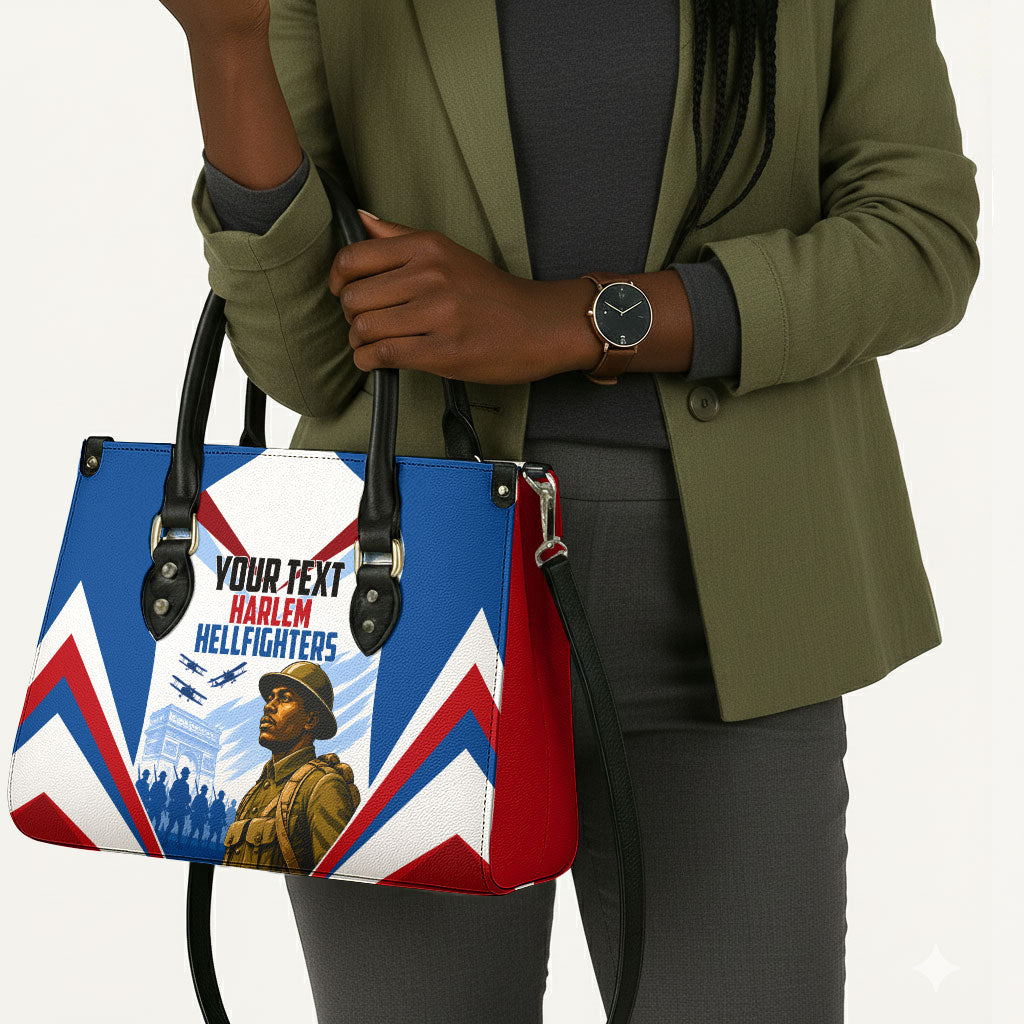 Personalized Harlem Hellfighters Leather Bag Vintage WWI Military History Patriotic Art