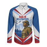 Personalized Harlem Hellfighters Long Sleeve Button Shirt Vintage WWI Military History Patriotic Art