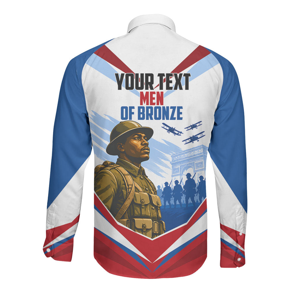 Personalized Harlem Hellfighters Long Sleeve Button Shirt Vintage WWI Military History Patriotic Art