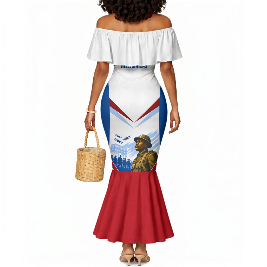 Personalized Harlem Hellfighters Mermaid Dress Vintage WWI Military History Patriotic Art