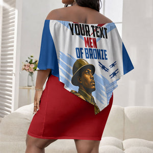 Personalized Harlem Hellfighters Off Shoulder Short Dress Vintage WWI Military History Patriotic Art